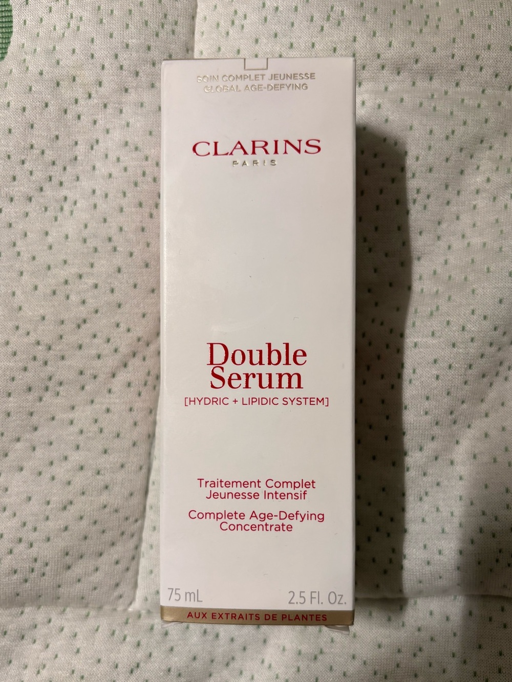Clarins Double Serum in White and Red Packaging